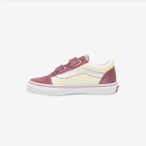 New in box Vans glitter two tone Velcro girls shoes in size 13.5.